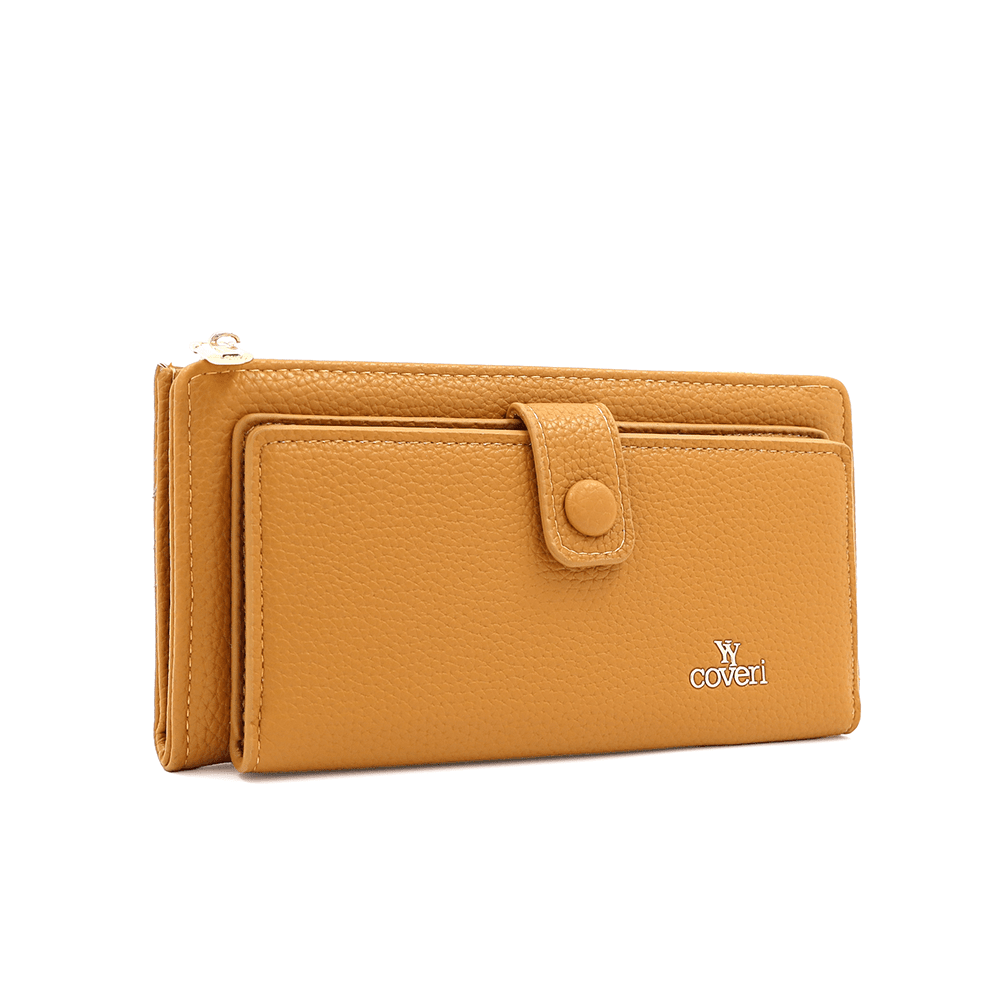 Női pénztárca beépített kártyatartóval - mustársárga