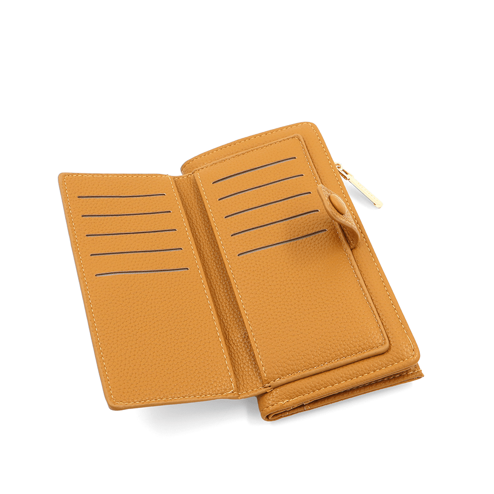 Női pénztárca beépített kártyatartóval - mustársárga