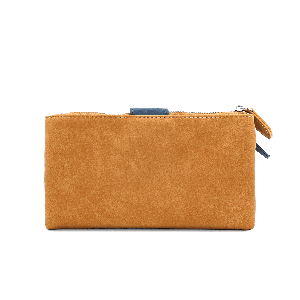 Nagy női pénztárca levehető kártyatartóval - mustársárga