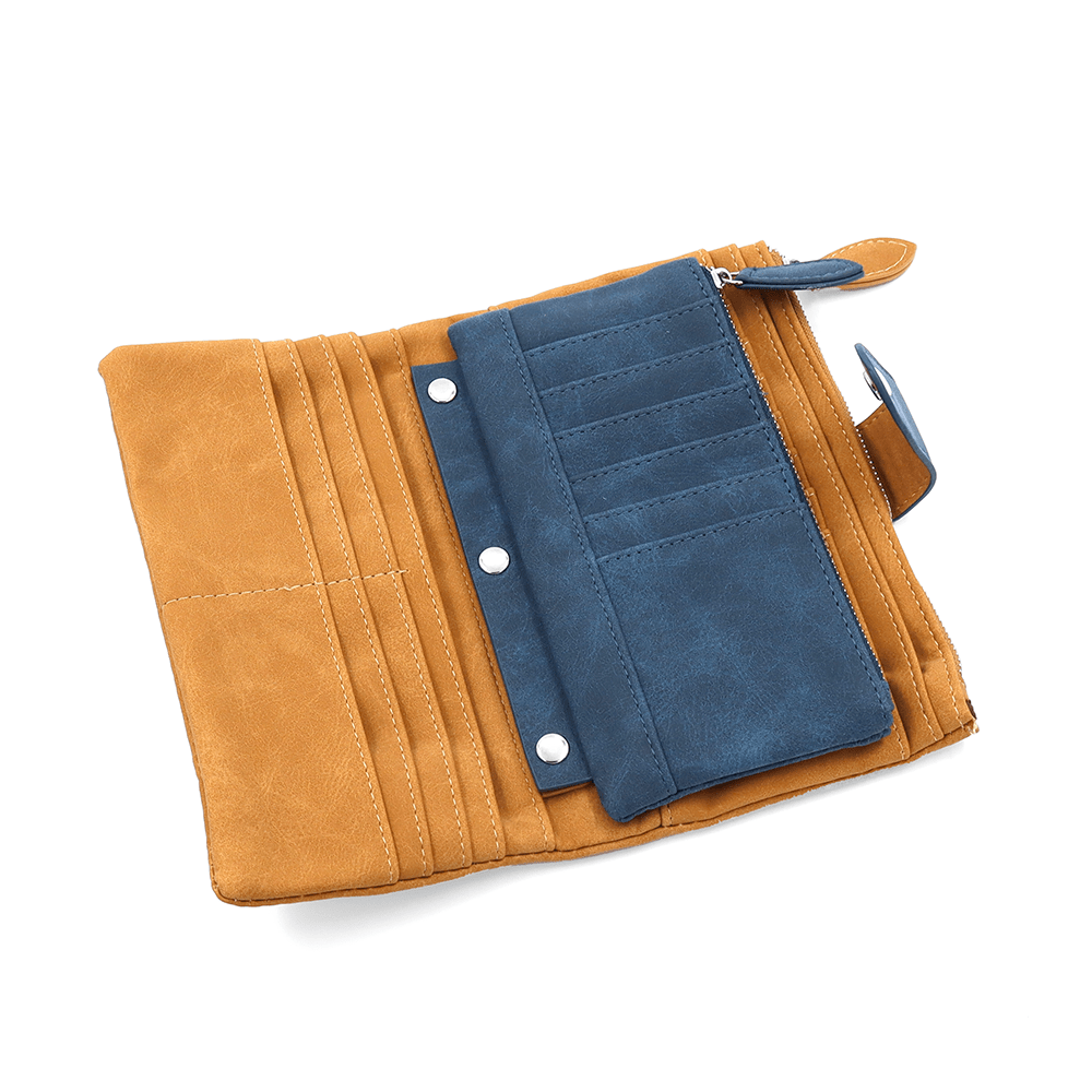 Nagy női pénztárca levehető kártyatartóval - mustársárga