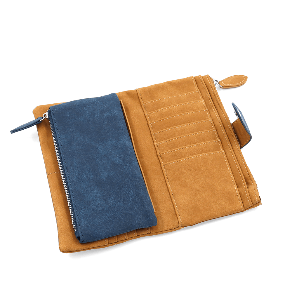 Nagy női pénztárca levehető kártyatartóval - mustársárga