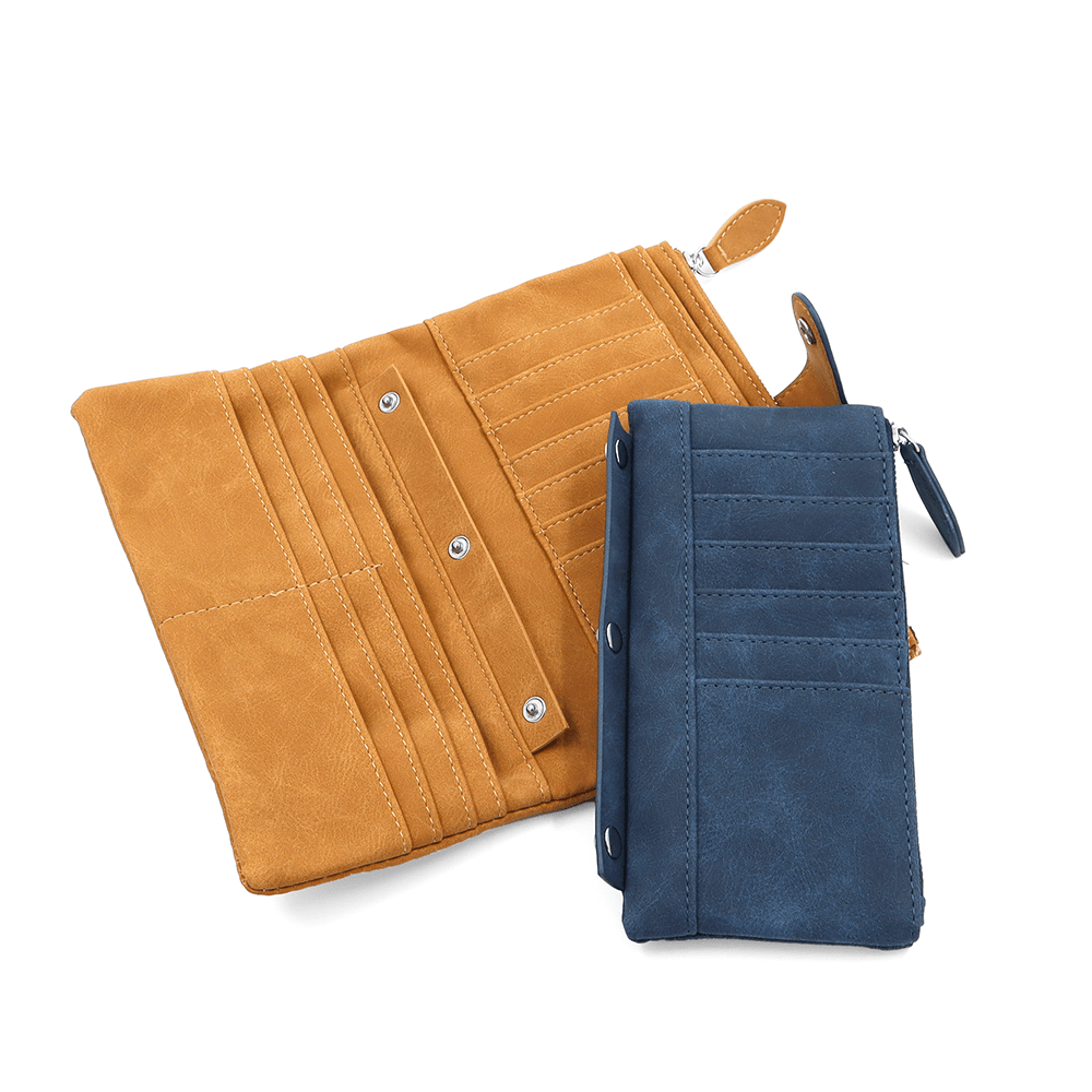 Nagy női pénztárca levehető kártyatartóval - mustársárga