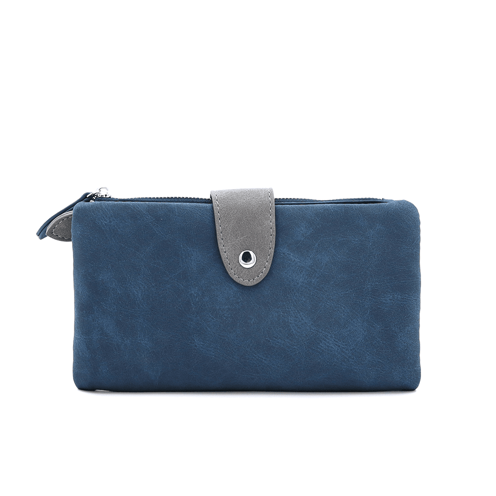 Nagy női pénztárca levehető kártyatartóval - kék