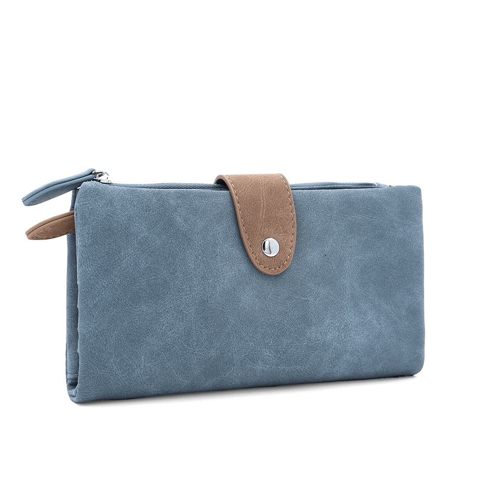 Nagy női pénztárca levehető kártyatartóval - világoskék