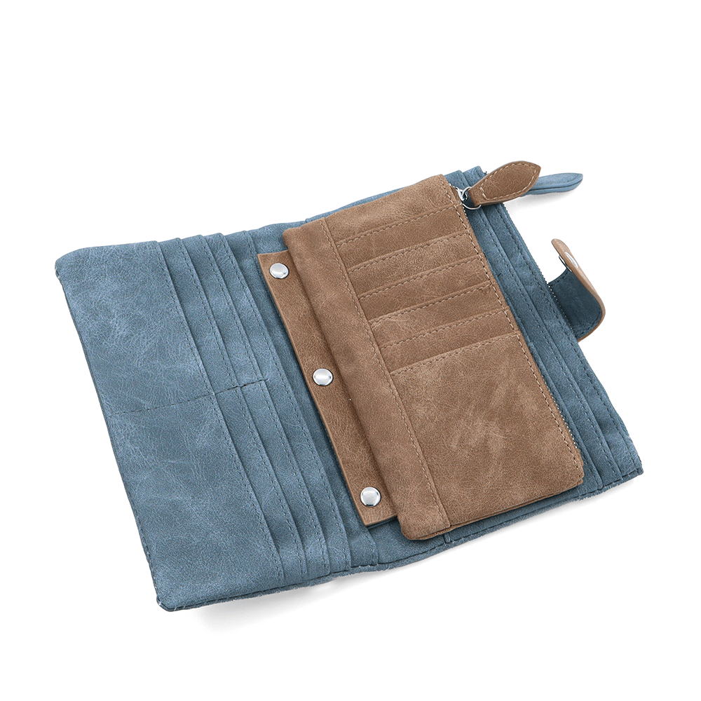 Nagy női pénztárca levehető kártyatartóval - világoskék