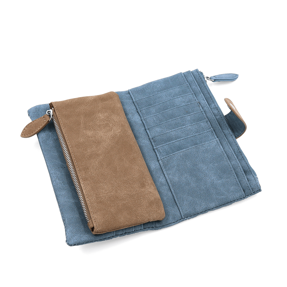 Nagy női pénztárca levehető kártyatartóval - világoskék