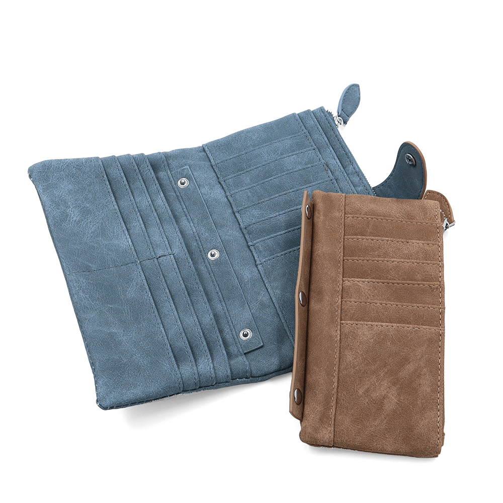 Nagy női pénztárca levehető kártyatartóval - világoskék