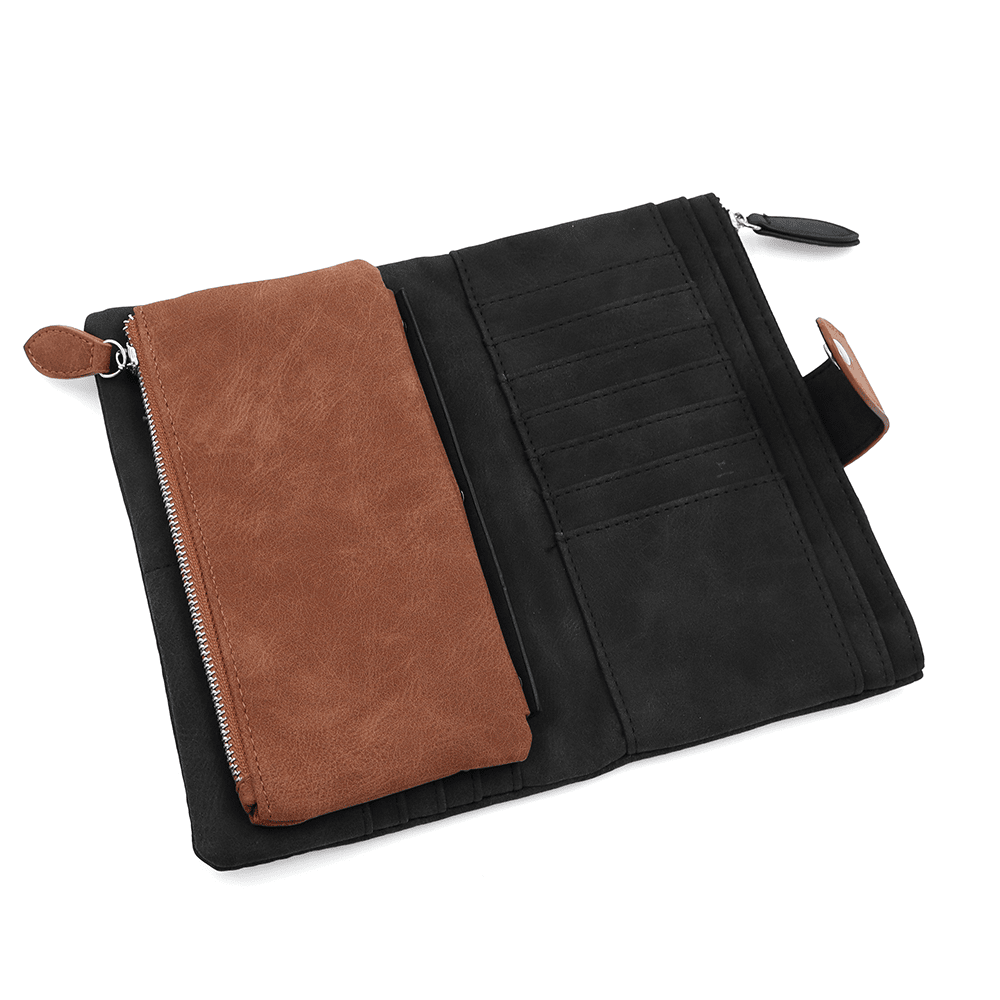 Nagy női pénztárca levehető kártyatartóval - fekete