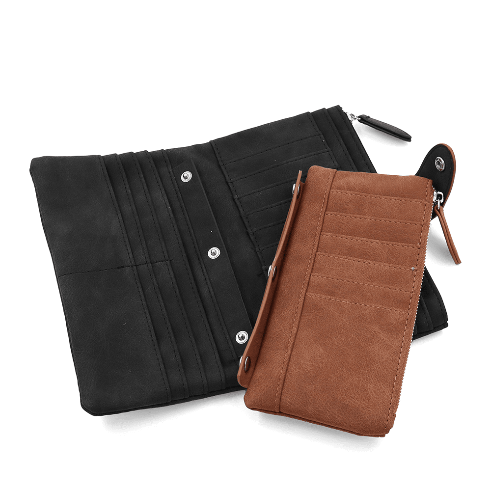 Nagy női pénztárca levehető kártyatartóval - fekete