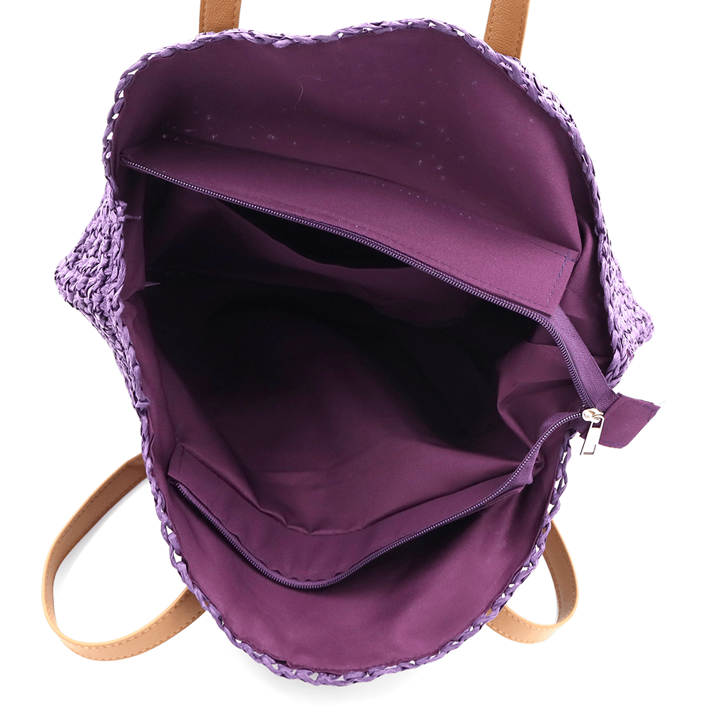 Nagy raffia táska Boho - lila