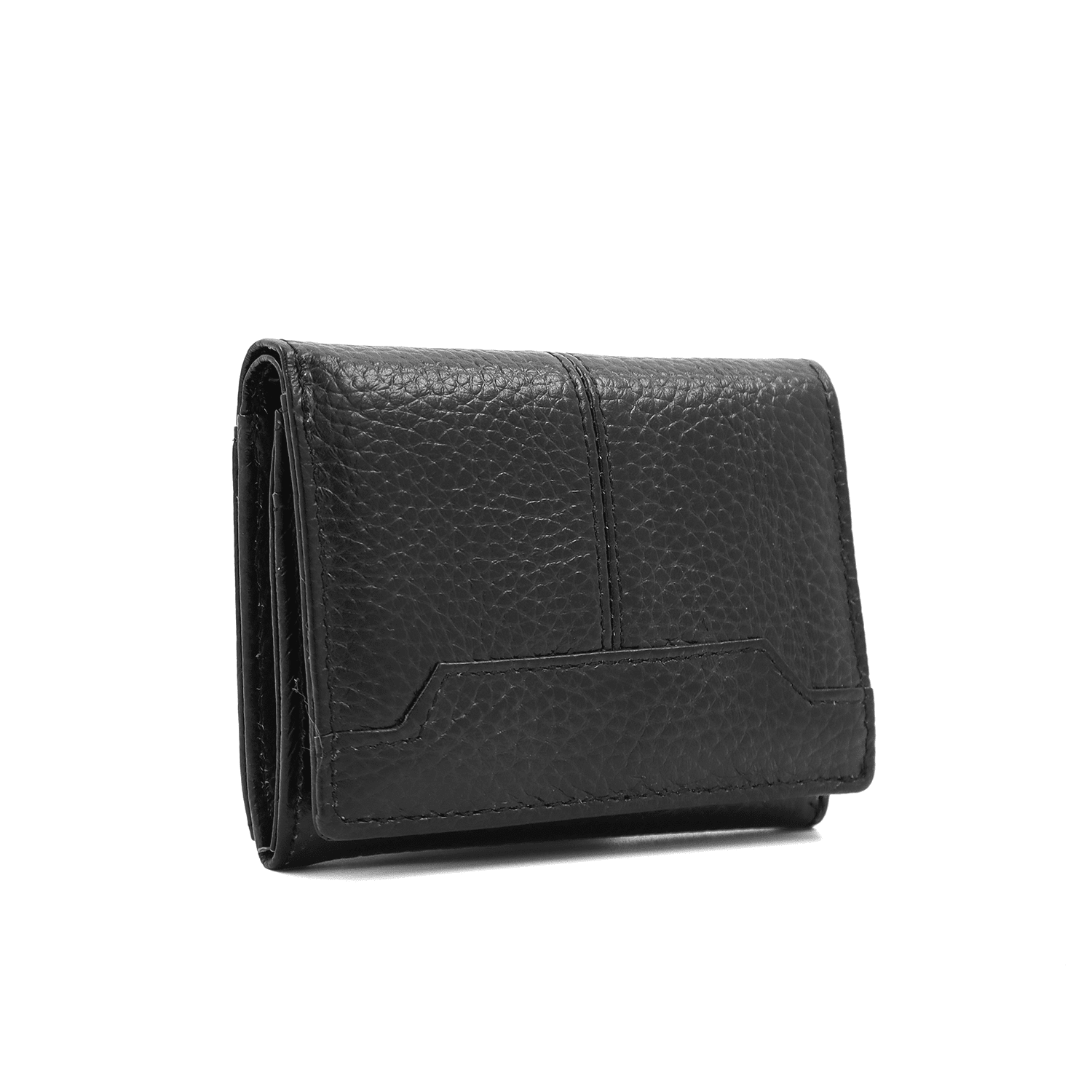 Kompakt pénztárca természetes bőrből - fekete