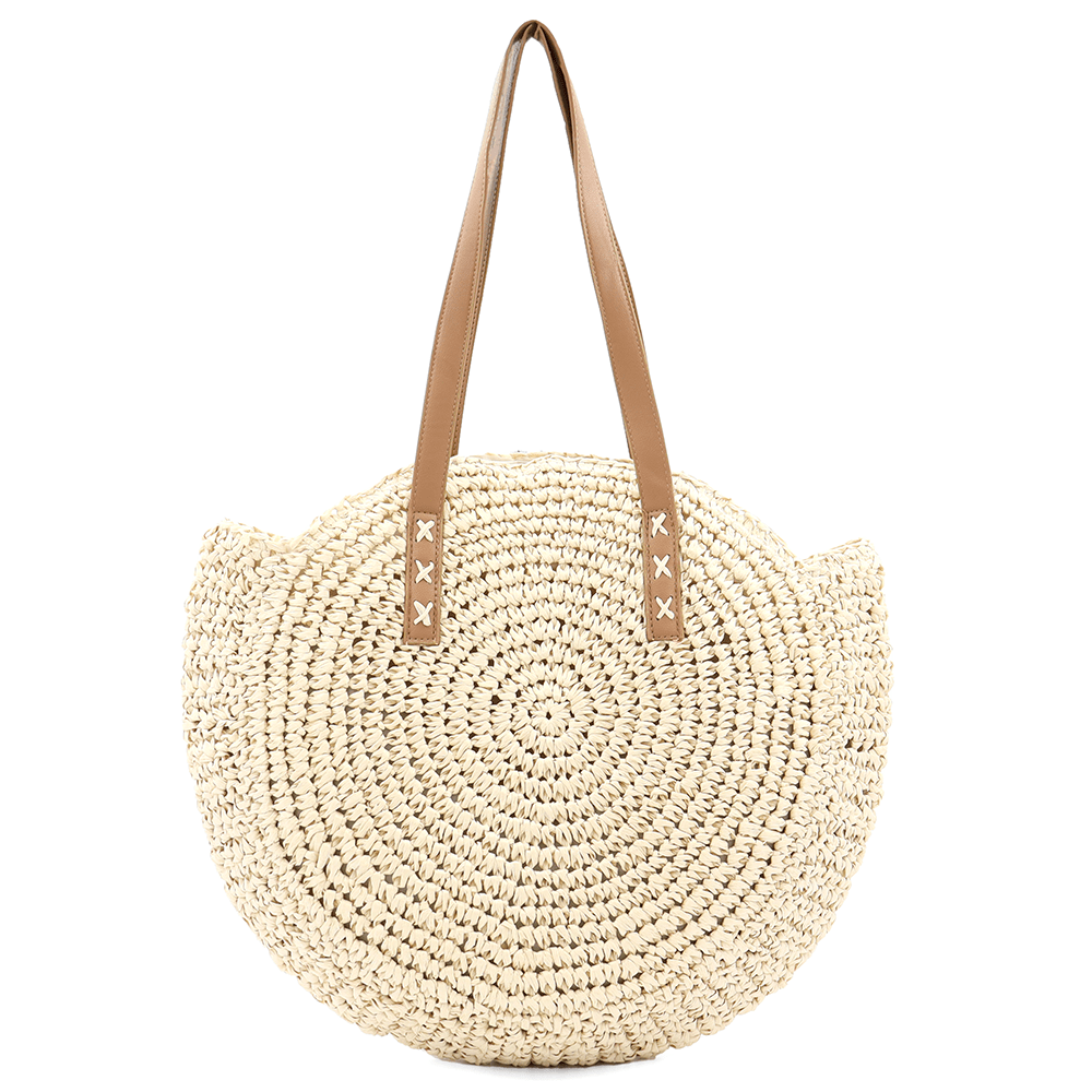 Nagy raffia táska Boho - bézs