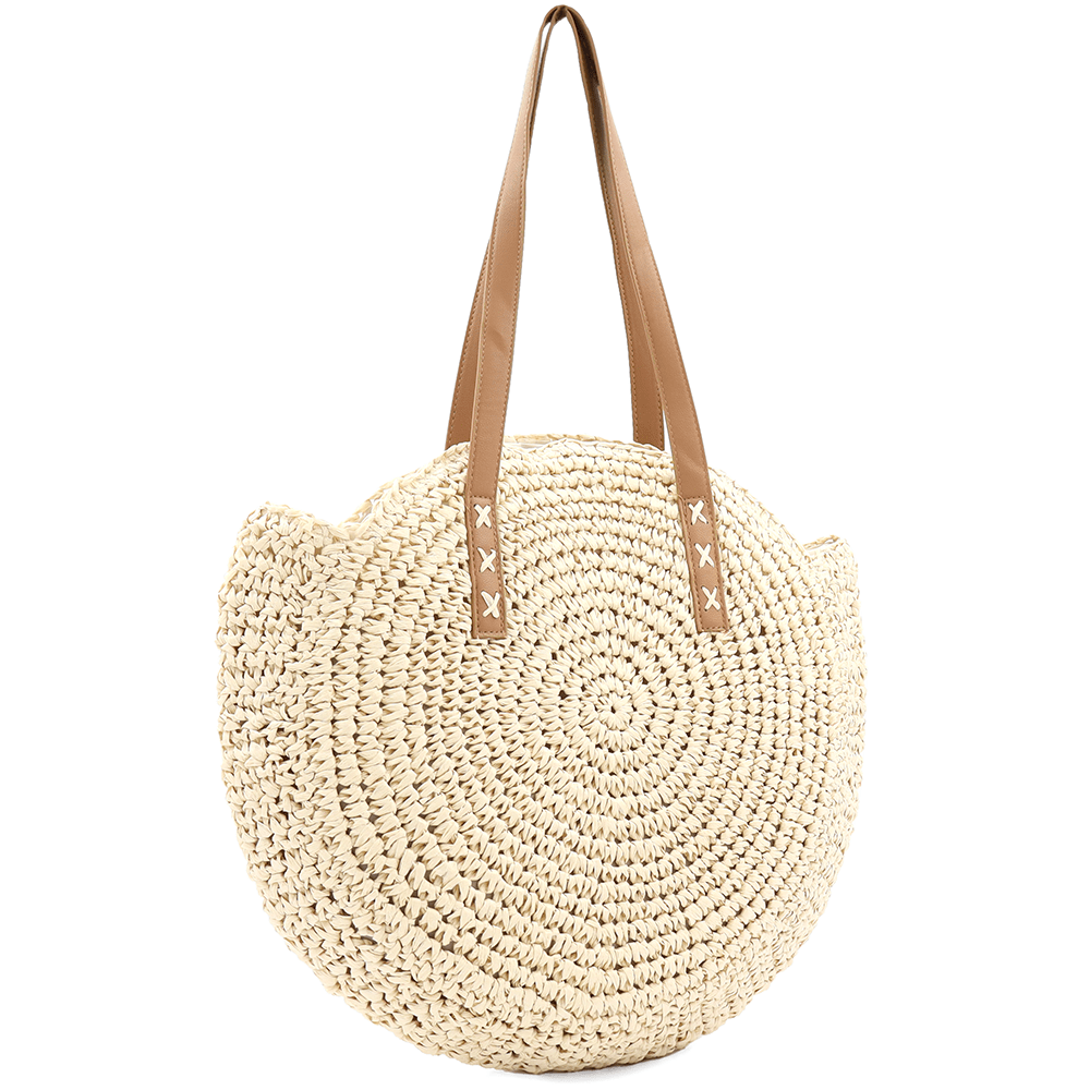 Nagy raffia táska Boho - bézs