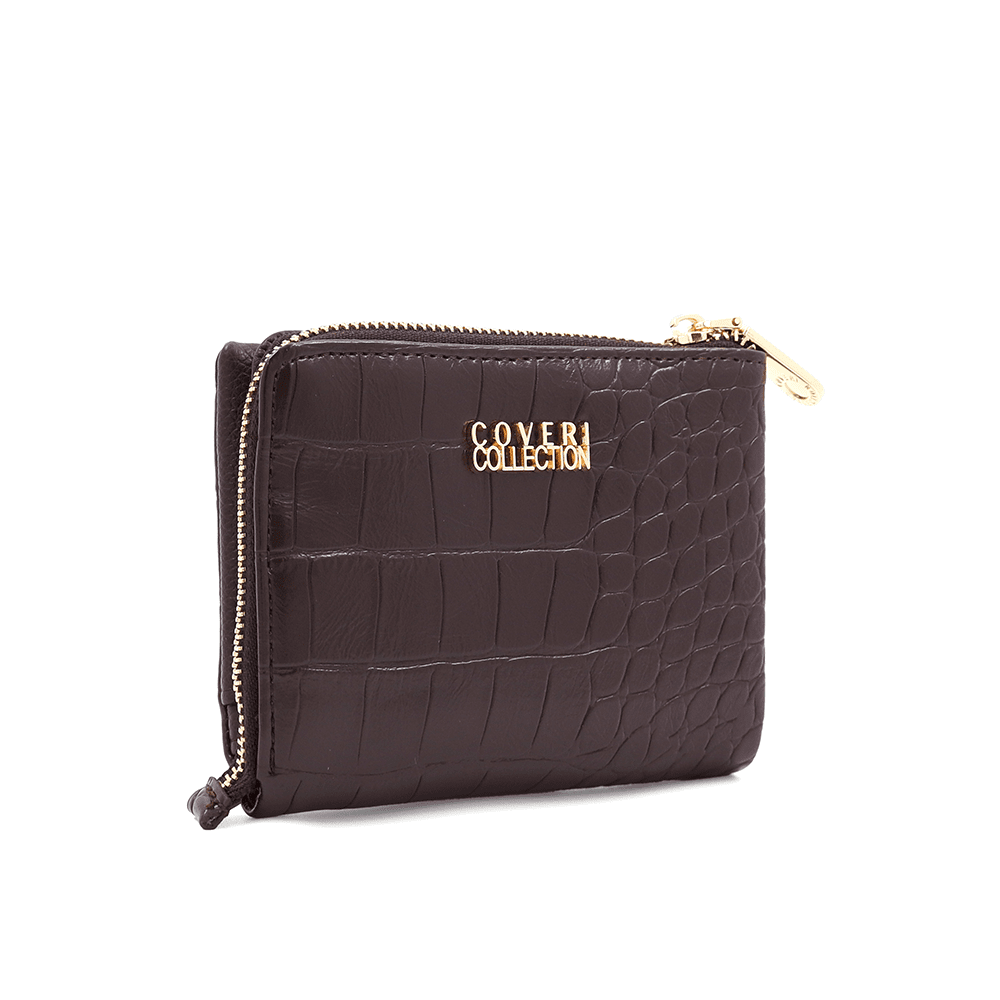Női pénztárca krokodil mintával - barna
