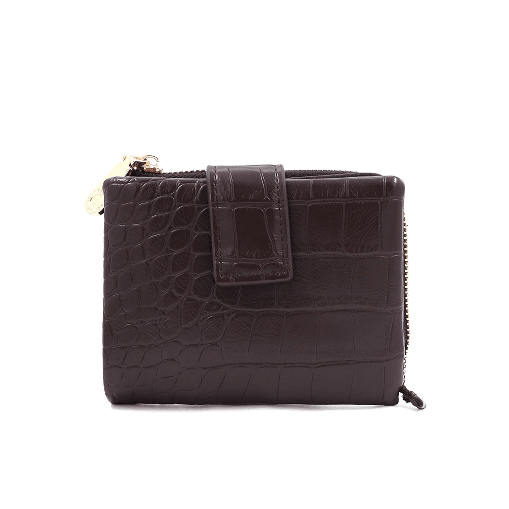 Női pénztárca krokodil mintával - barna
