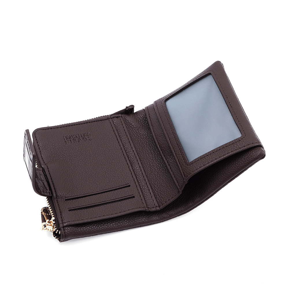 Női pénztárca krokodil mintával - barna