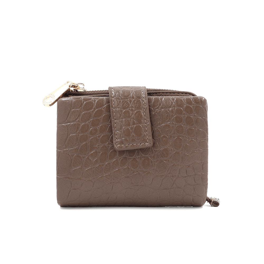 Női pénztárca krokodil mintával - világosbarna