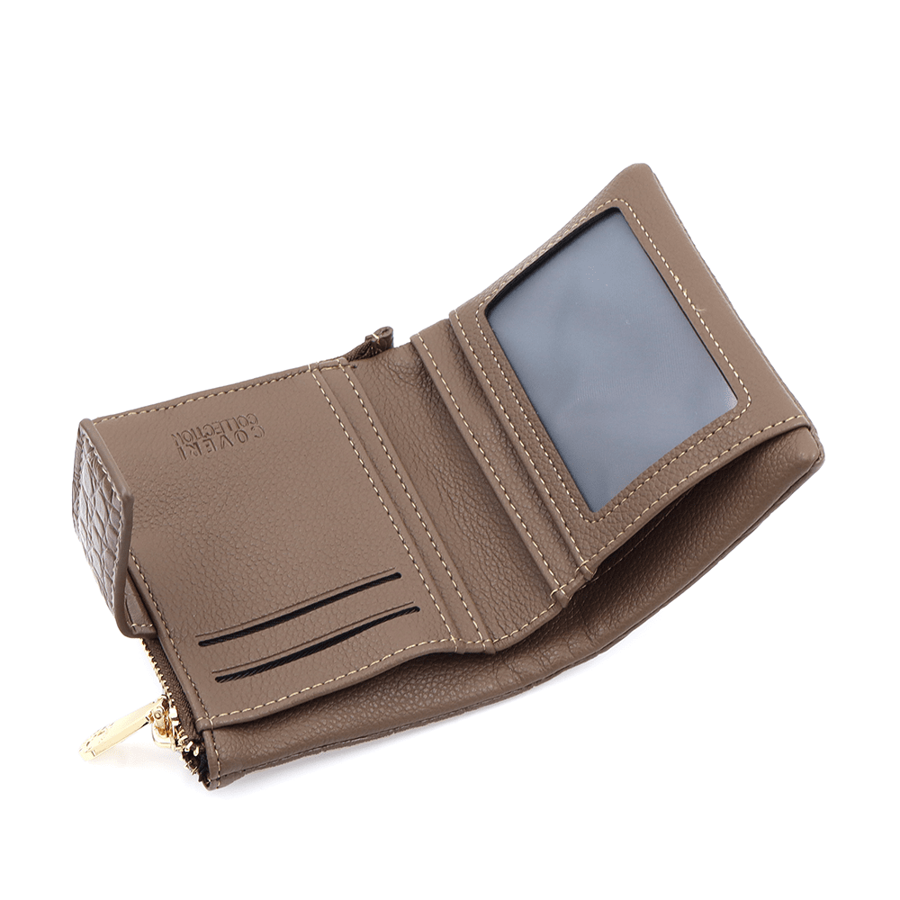 Női pénztárca krokodil mintával - világosbarna