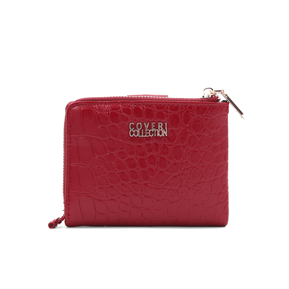 Női pénztárca krokodil mintával - piros