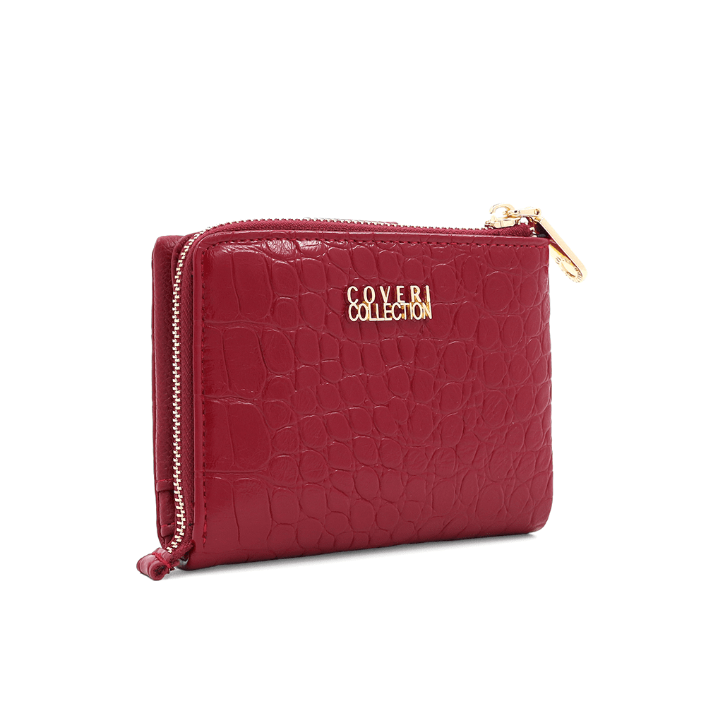 Női pénztárca krokodil mintával - piros