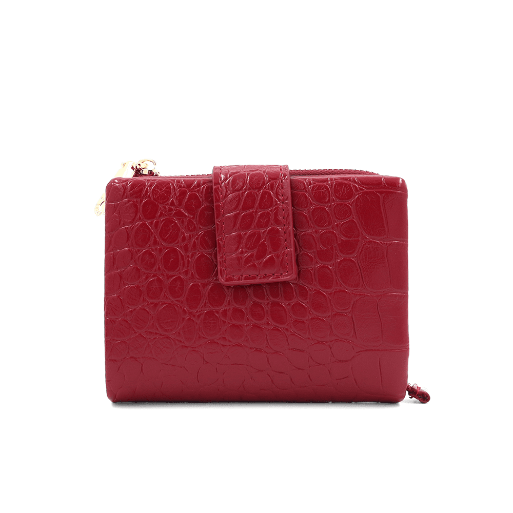 Női pénztárca krokodil mintával - piros