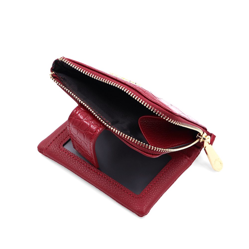 Női pénztárca krokodil mintával - piros