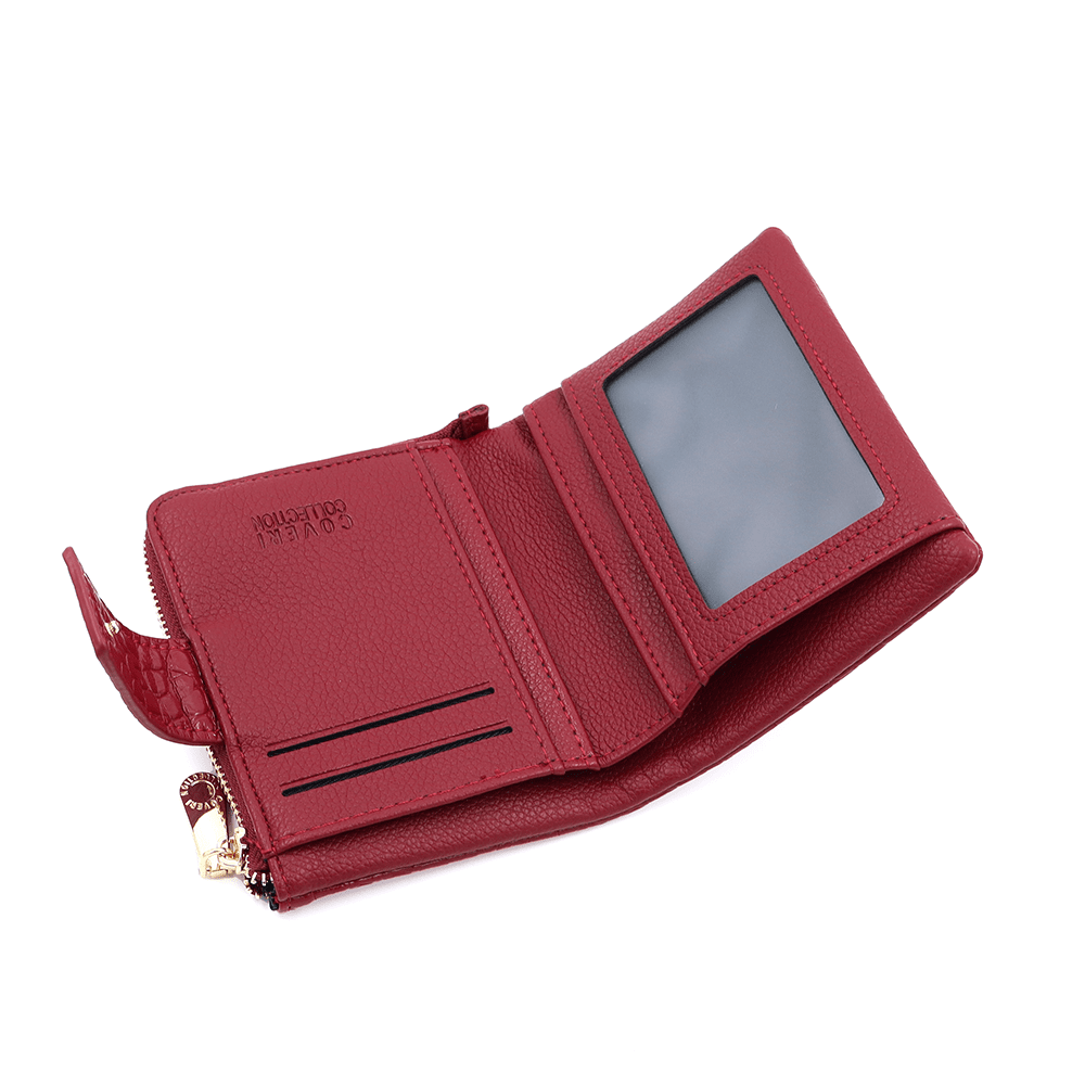 Női pénztárca krokodil mintával - piros