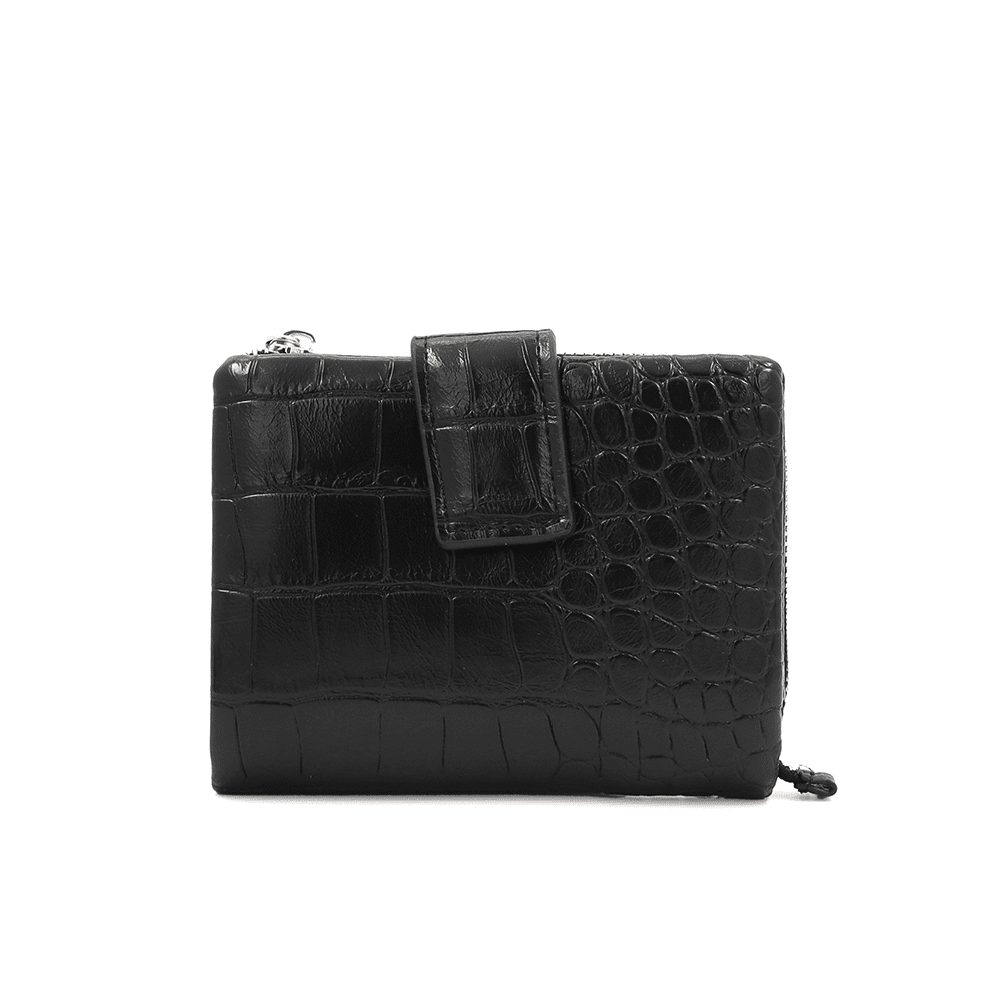 Női pénztárca krokodil mintával - fekete