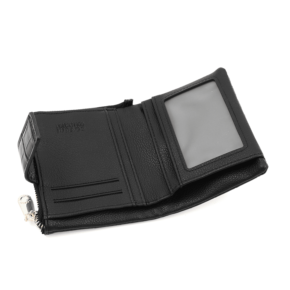 Női pénztárca krokodil mintával - fekete