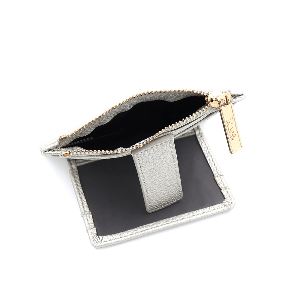 Kártyatartó sok rekesszel - ezüst