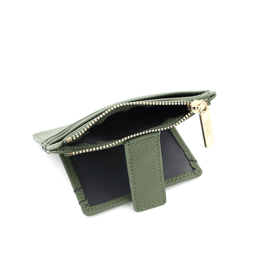 Kártyatartó sok rekesszel - zöld