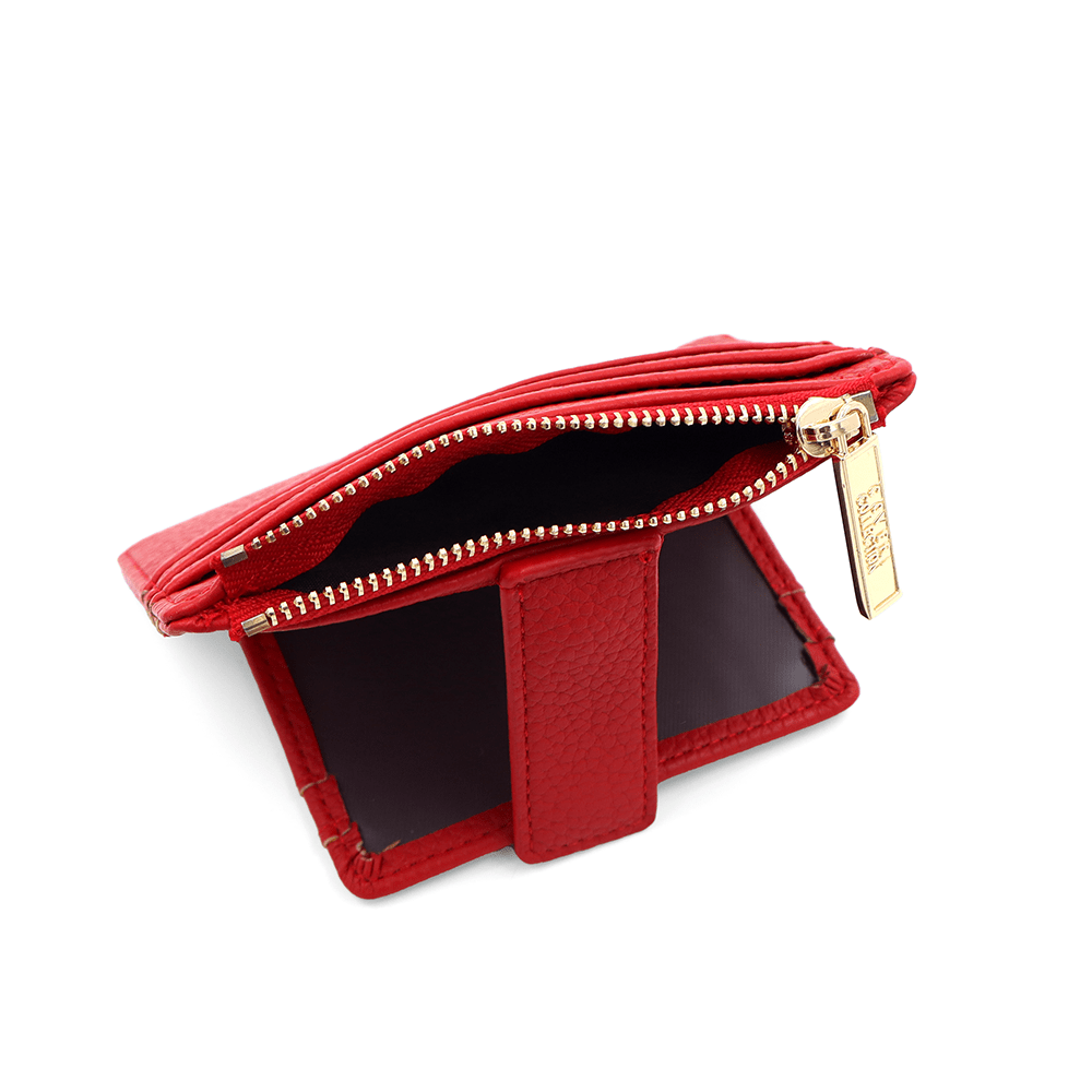 Kártyatartó sok rekesszel - piros