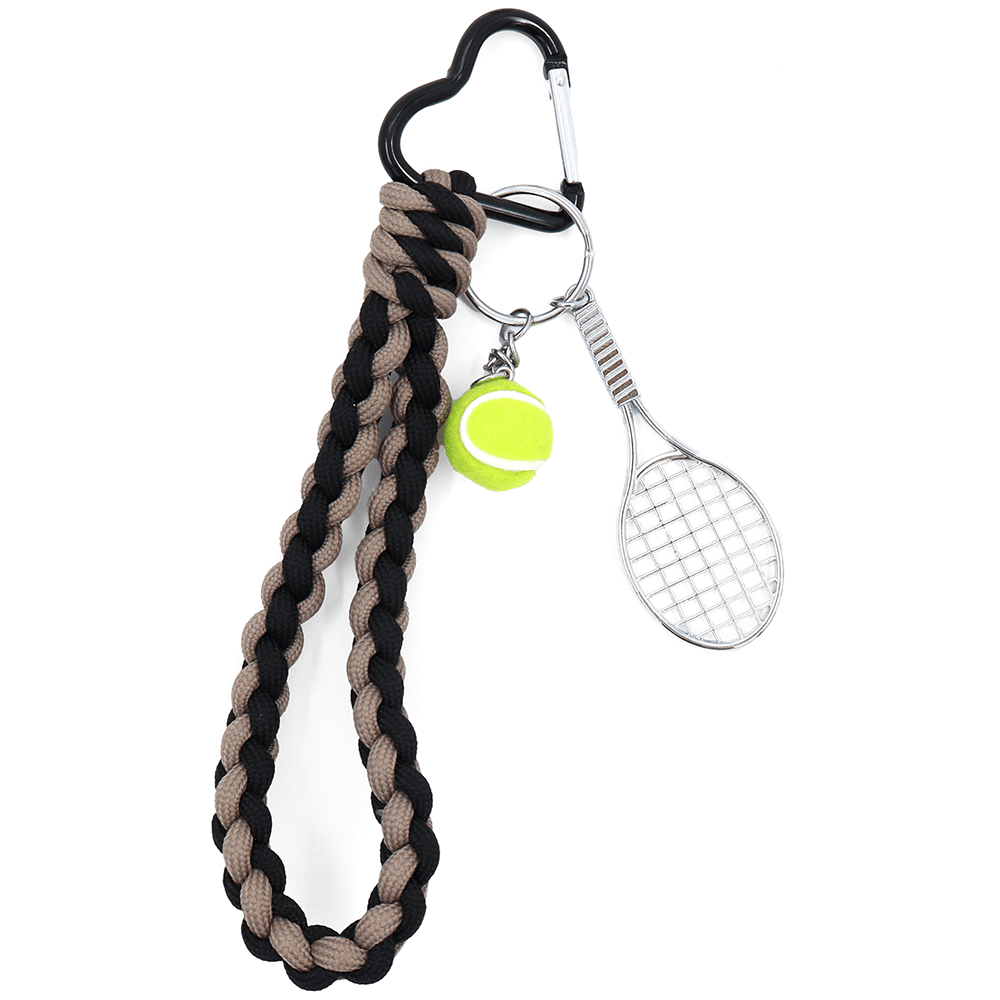 Kulcstartó teniszütő - világosbarna/fekete