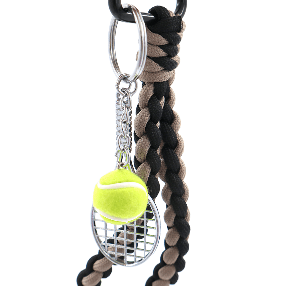 Kulcstartó teniszütő - világosbarna/fekete