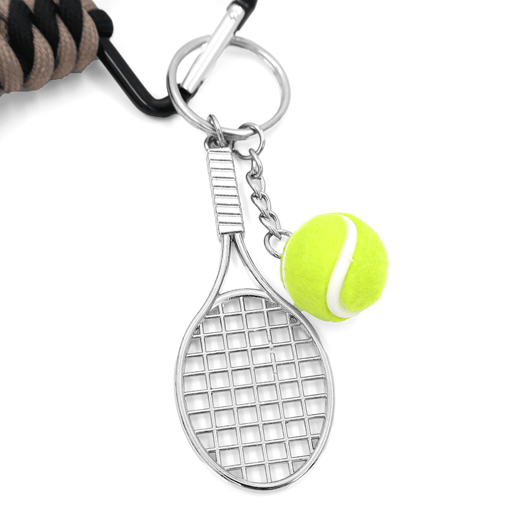 Kulcstartó teniszütő - világosbarna/fekete