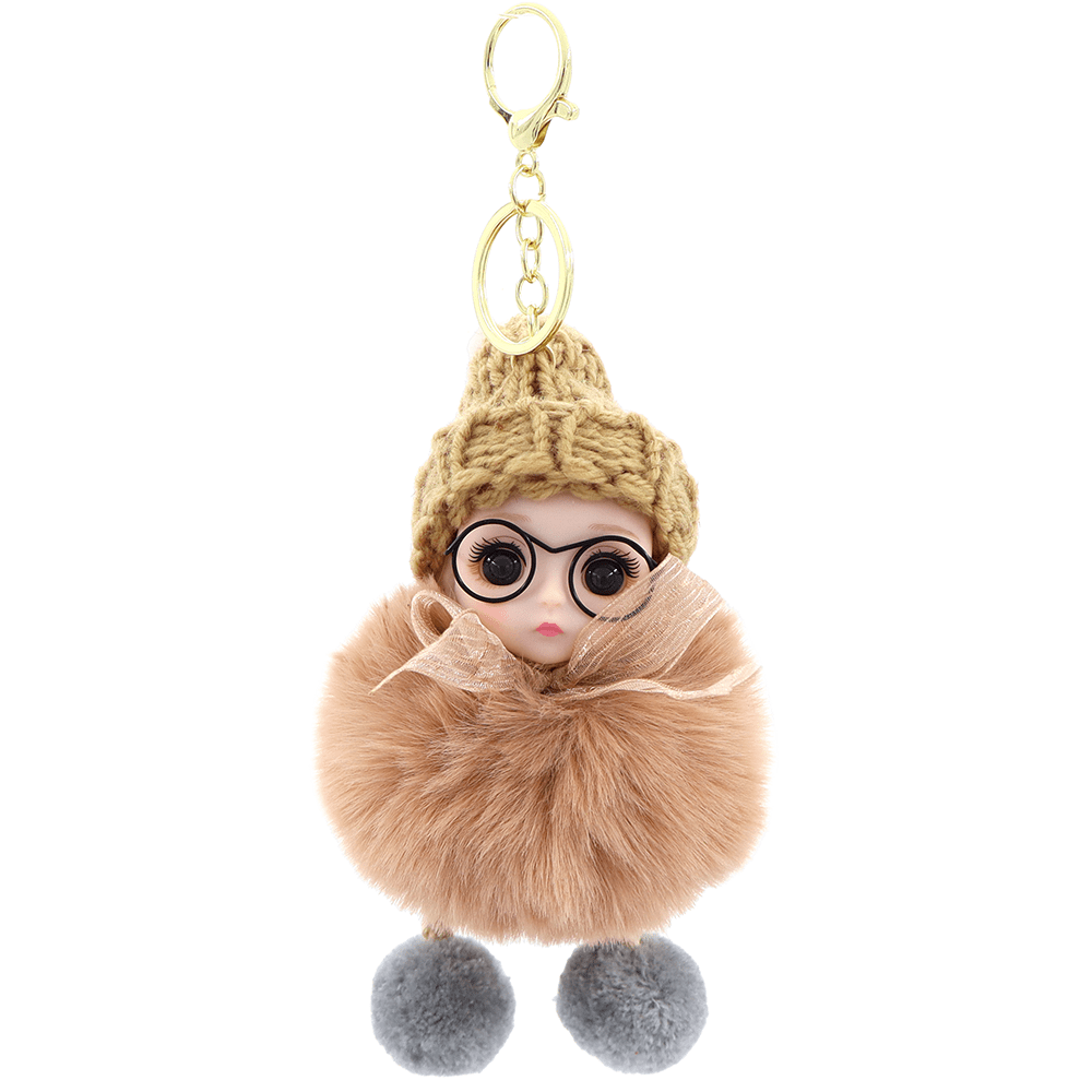 Kulcstartó baba - világosbarna