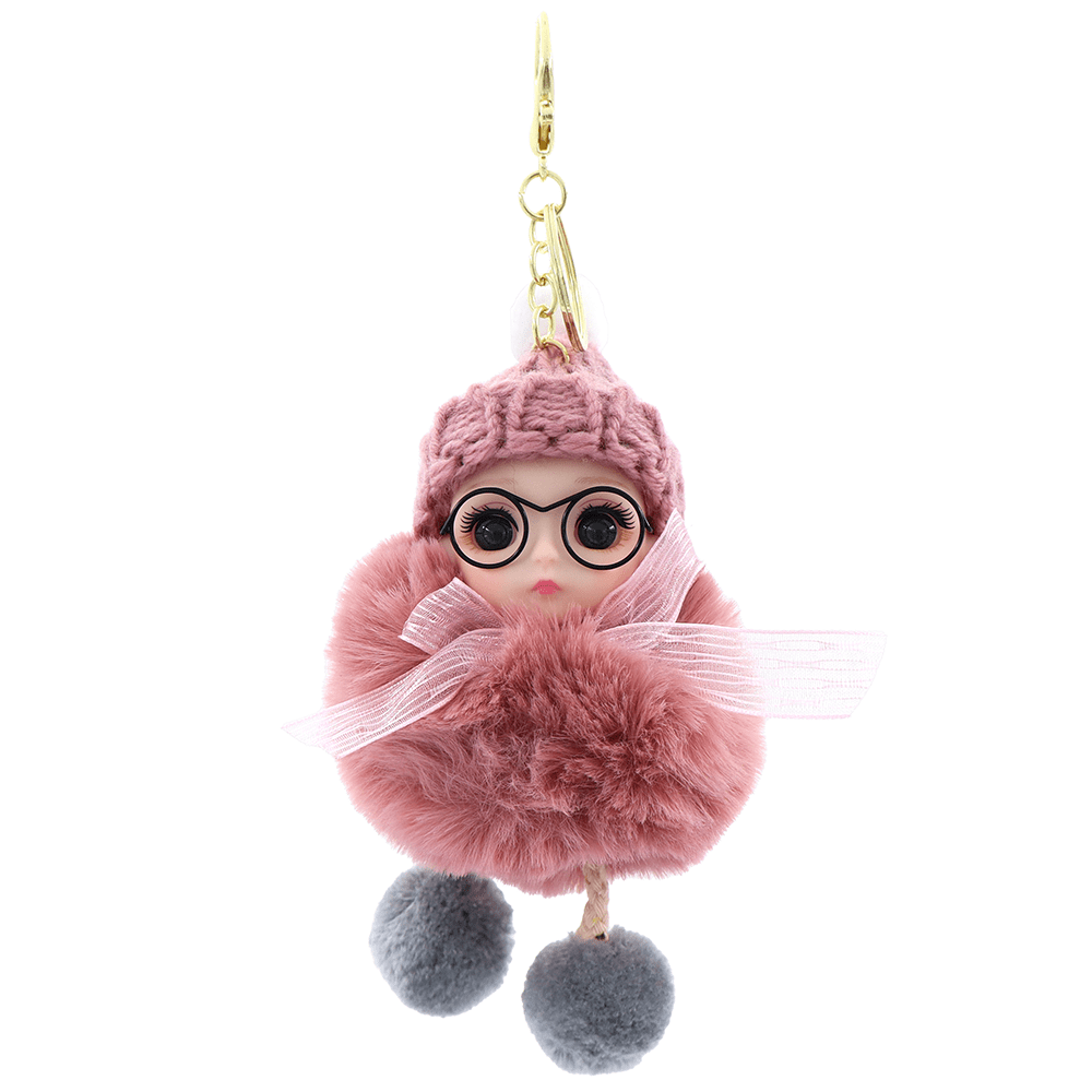 Kulcstartó baba - rózsaszín hamu