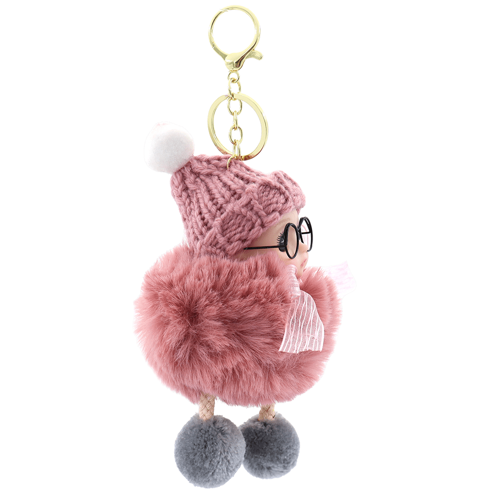 Kulcstartó baba - rózsaszín hamu