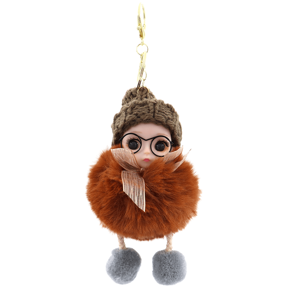 Kulcstartó baba - cseréptetős barna