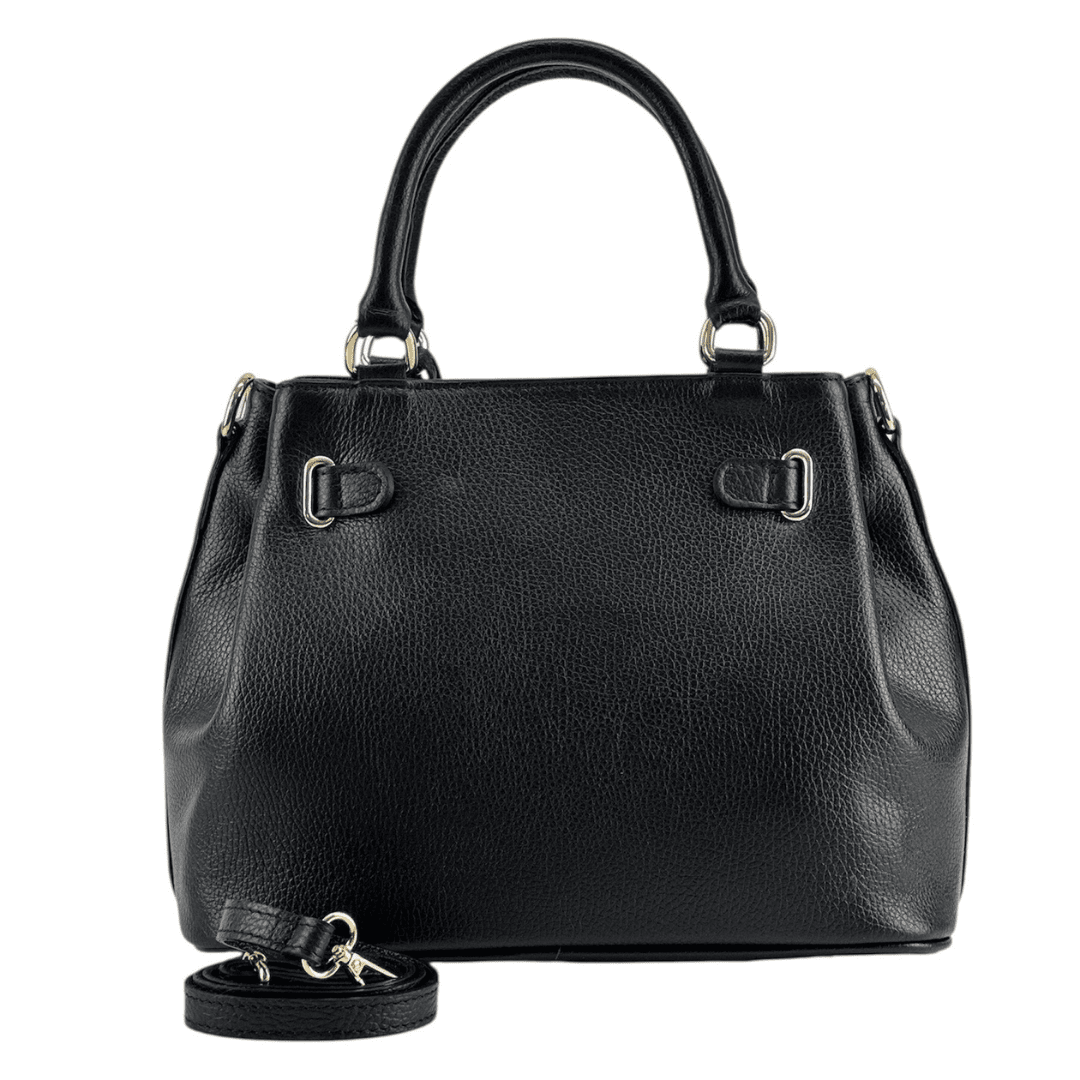 Női táska természetes bőrből Alira - fekete