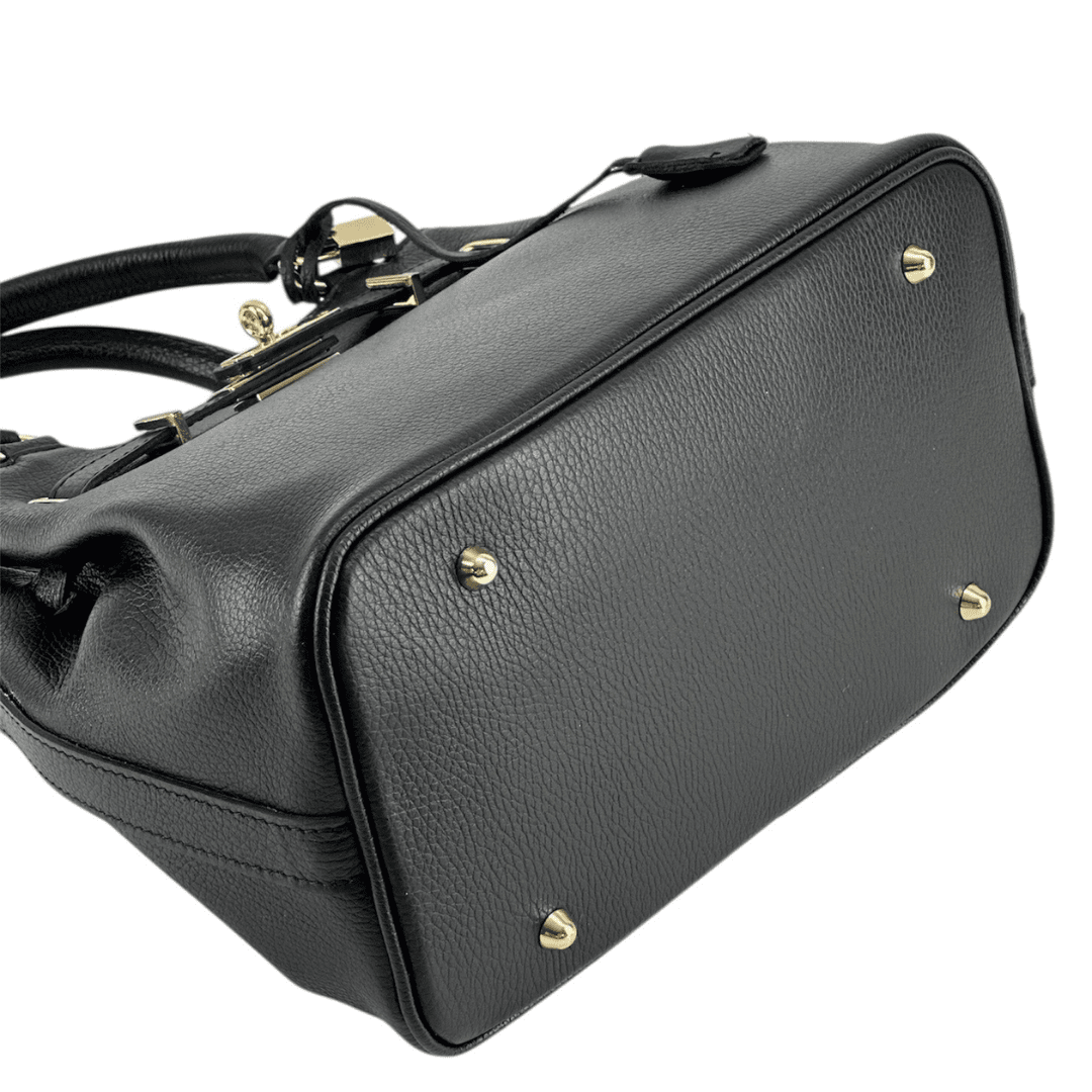 Női táska természetes bőrből Alira - fekete