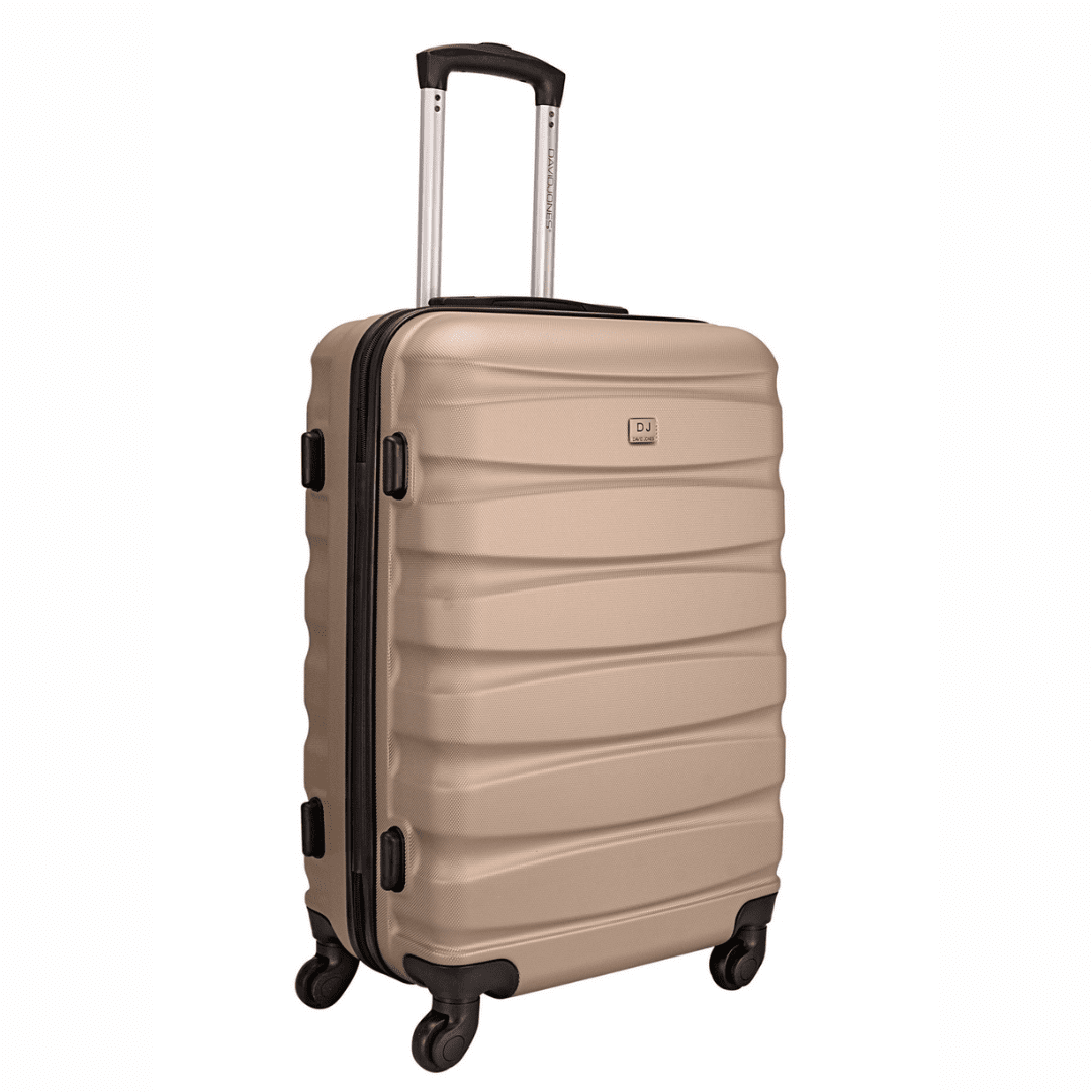 David Jones - Bőröndkészlet mozgatható kerekekkel, 3 méretben - világosbarna