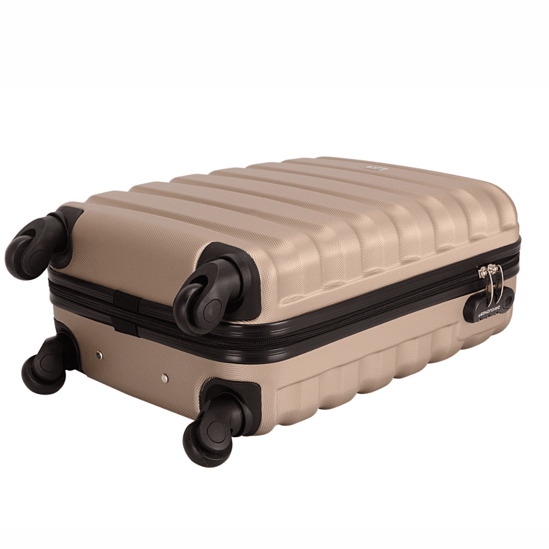 David Jones - Bőröndkészlet mozgatható kerekekkel, 3 méretben - világosbarna