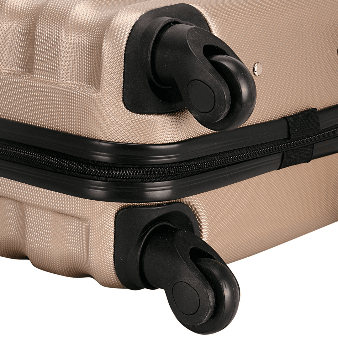 David Jones - Bőröndkészlet mozgatható kerekekkel, 3 méretben - világosbarna