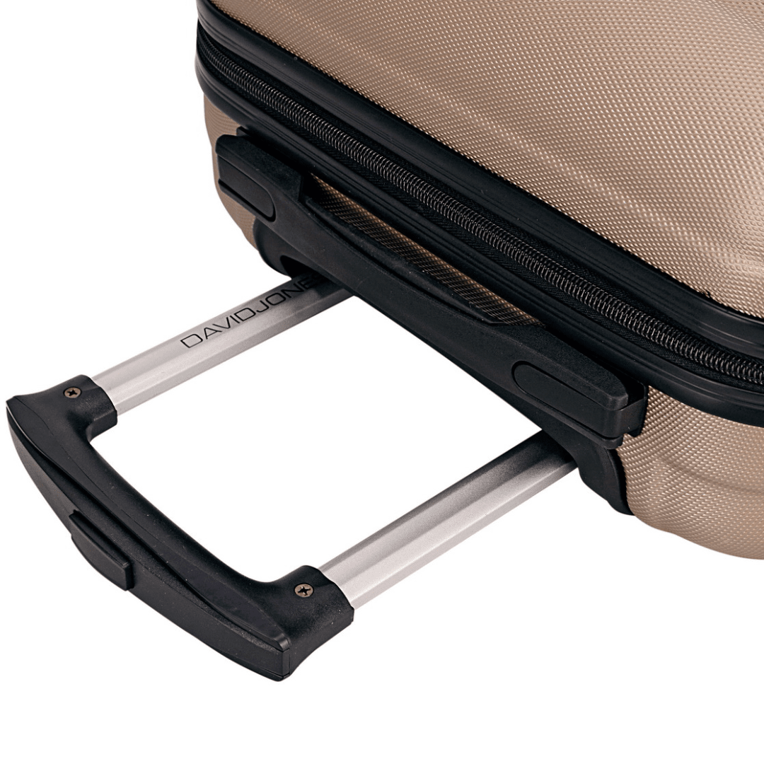 David Jones - Bőröndkészlet mozgatható kerekekkel, 3 méretben - világosbarna