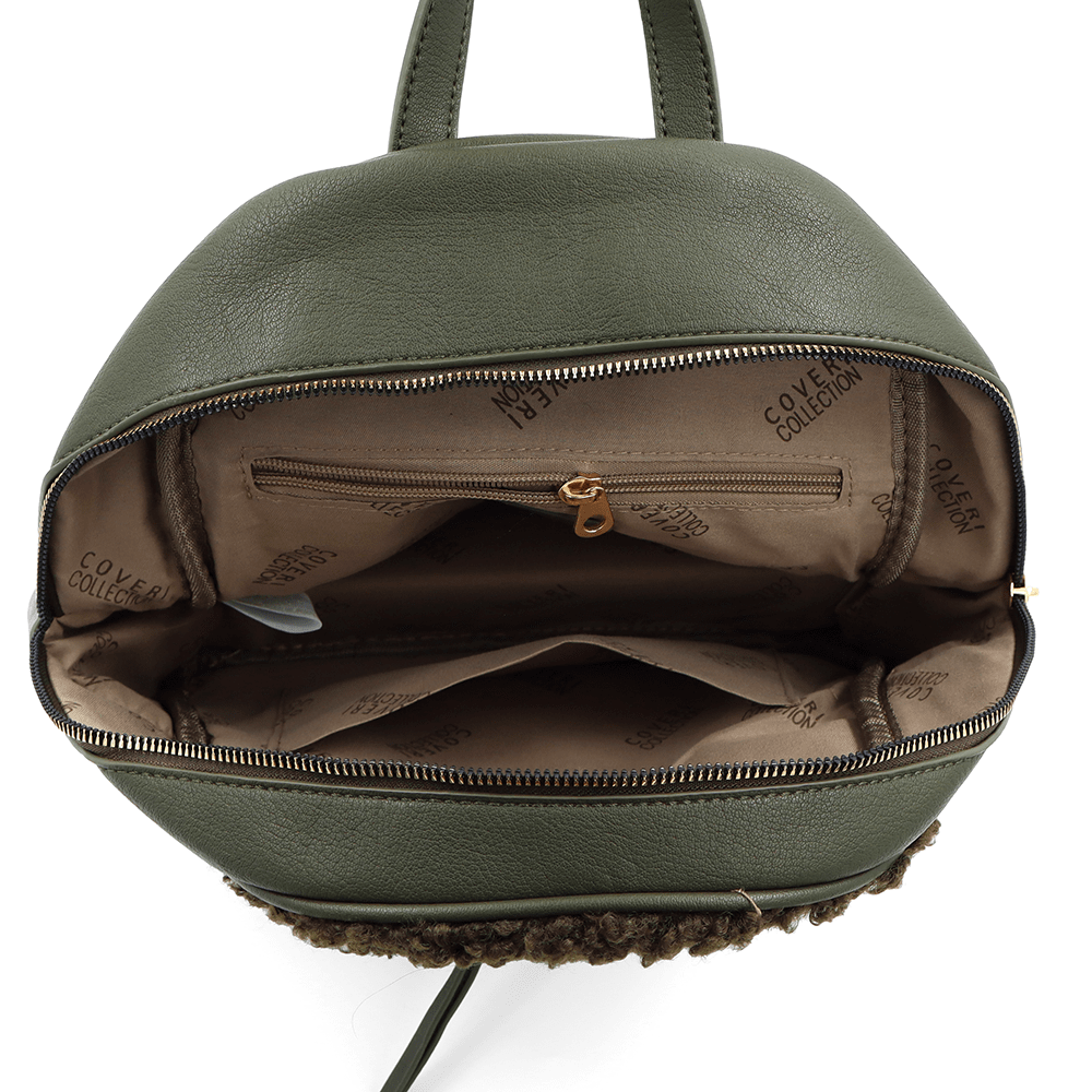 Plüss női hátizsák – zöld