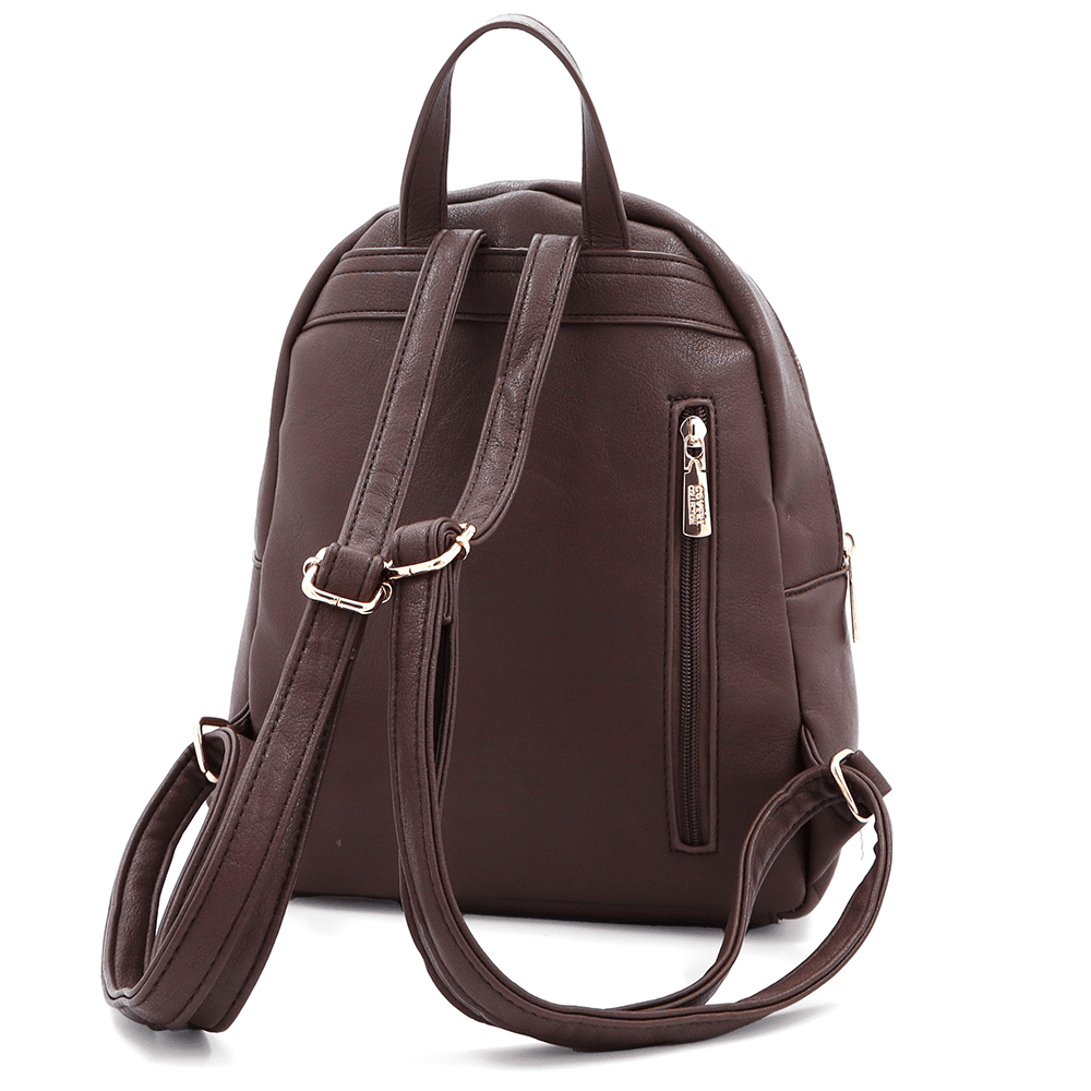 Plüss női hátizsák – sötétbarna