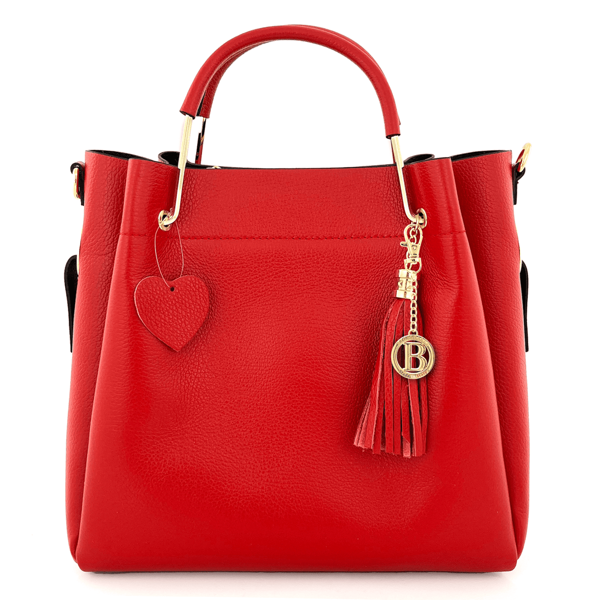 Női táska természetes bőrből Chloe - piros