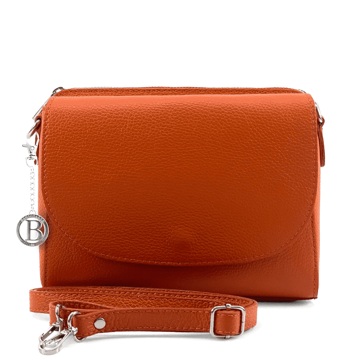 Válltáska természetes bőrből Milana - narancssárga