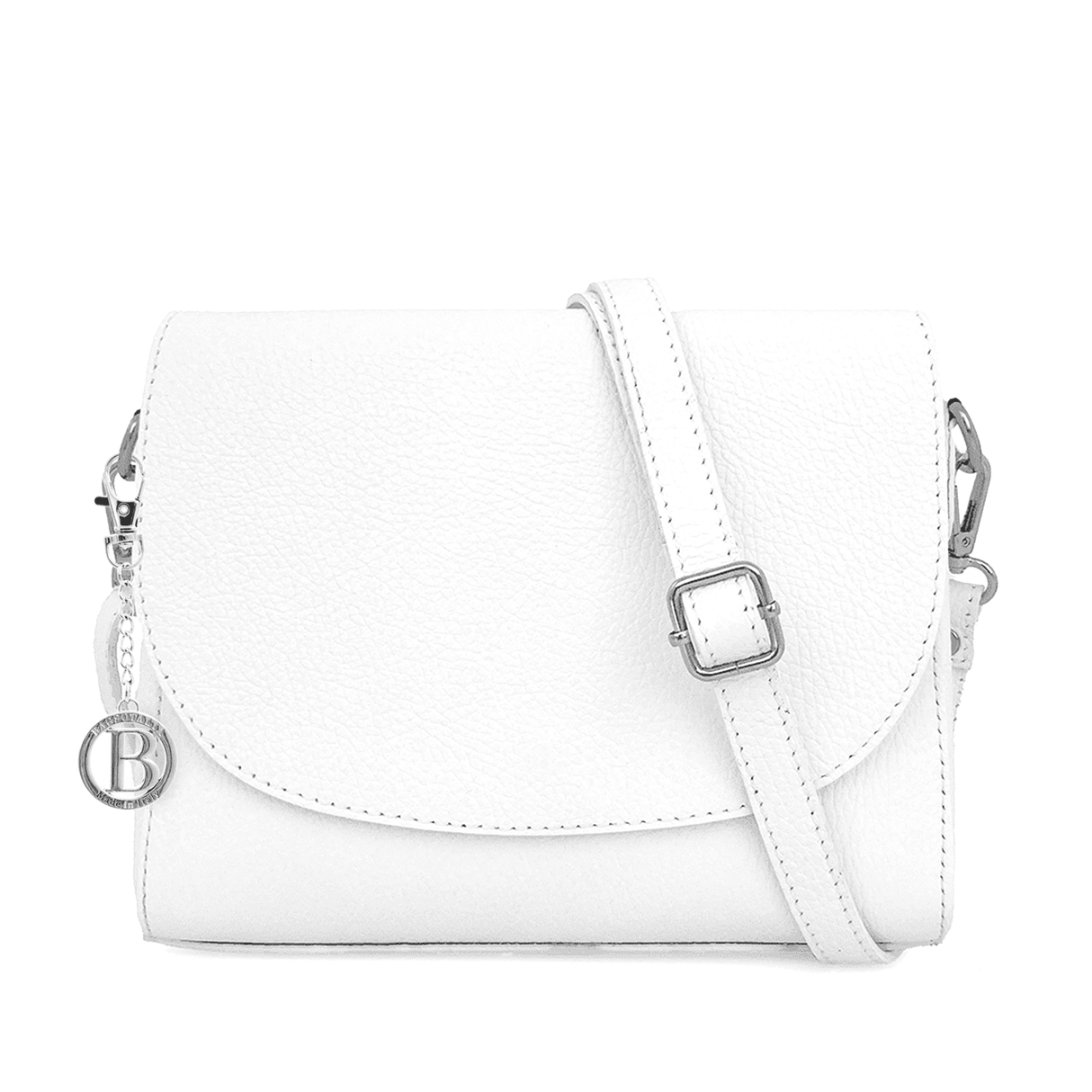 Természetes bőr válltáska Milana - fehér